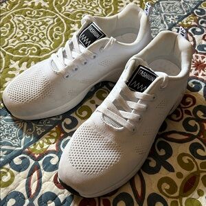 Brand New White Fashion Sneakers with arch supports.